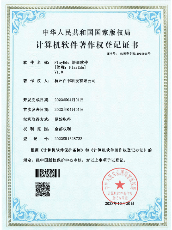 playedu版权证书
